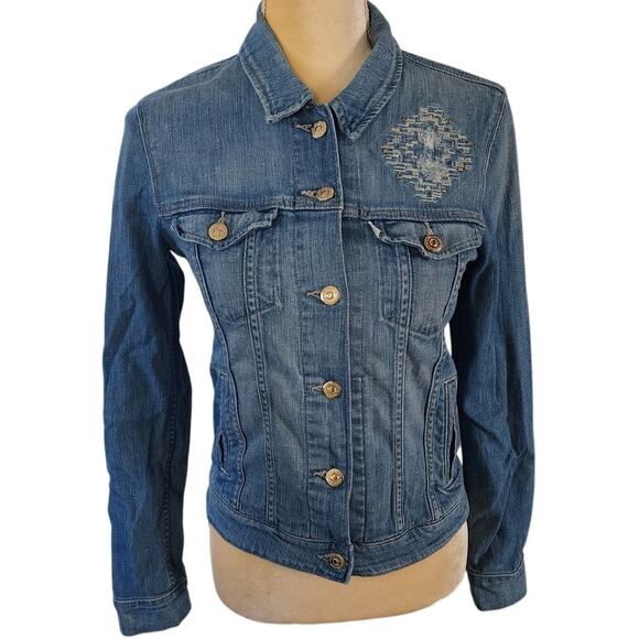 Levi's Women's Denim Jean Embroidered Jacket Size Small - Picture 1 of 7